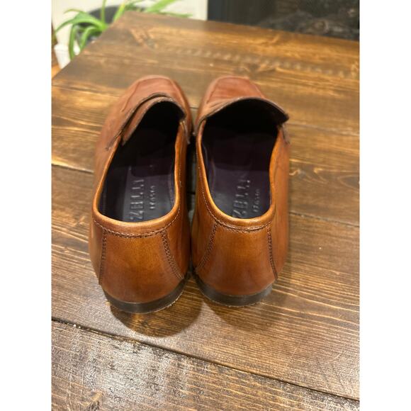 Zelli Tippa Italian Calfskin Penny Loafers Cognac (15-750-CGN)Size  9